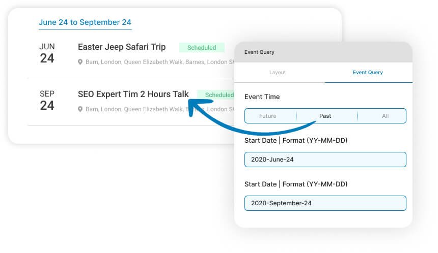 Events b/w Two Dates & more