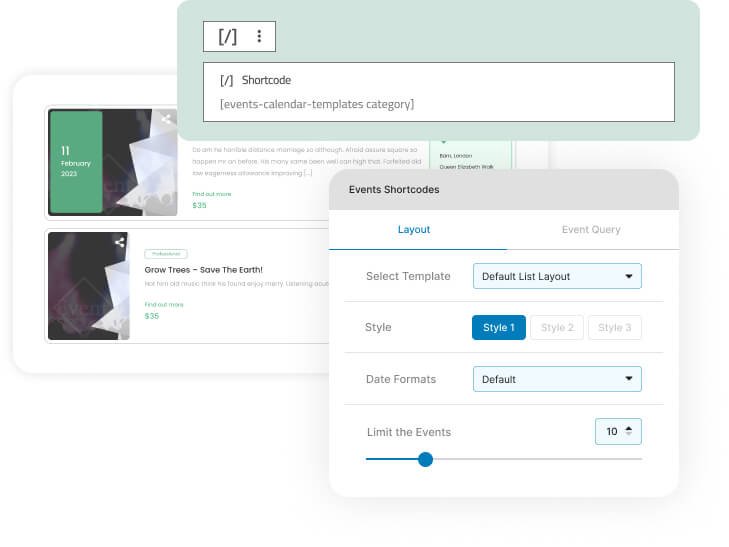 Shortcode list design